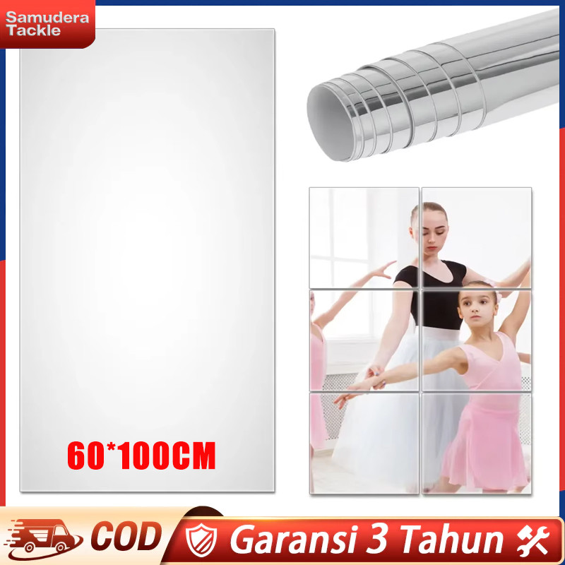 60*100CM Cermin dinding tempel Cermin Full Cermin Stiker Tempel Dinding Ukuran Acrylic Mirror Bendab