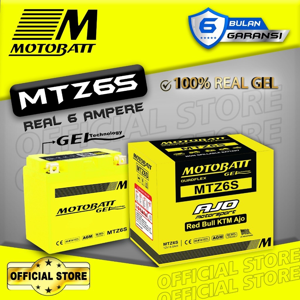 Motobatt Gel MTZ6S - 6Ah (Garansi 6 Bulan) (YAMAHA NMAX 155 NEW 2021 Keatas, AEROX 155 Standard Vers