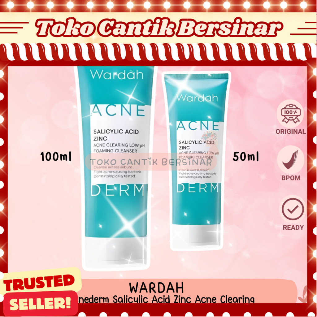 Wardah Acnederm Salicylic Acid Zinc Acne Clearing Low pH Sabun Muka BPOM