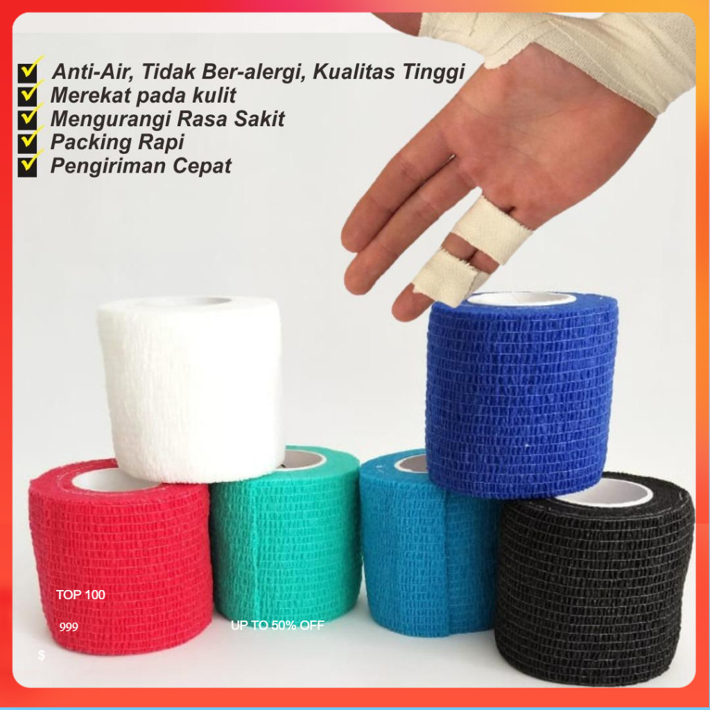 Finger Tape Futsal Wrist Tape 5cm x 4.5m Taping Olahraga Silat Sepak Bola Tapping Perban Terapi Elas
