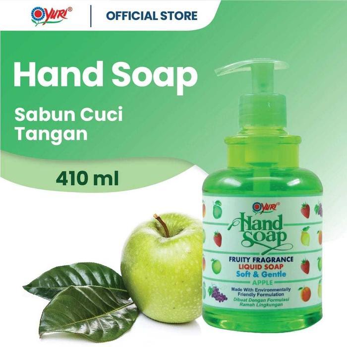 Yuri Hand Soap Sabun Cuci Tangan Pump 410 ml | Sabun Cuci Tangan Botol Yuri - YURI HAND APPLE PUMP