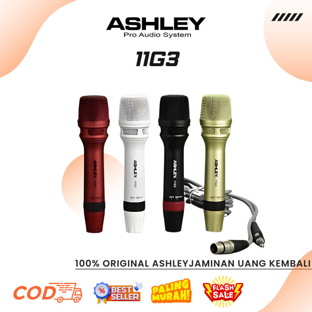 Mic Kabel Ashley 11G3 Professional Dynamic Microphone Original