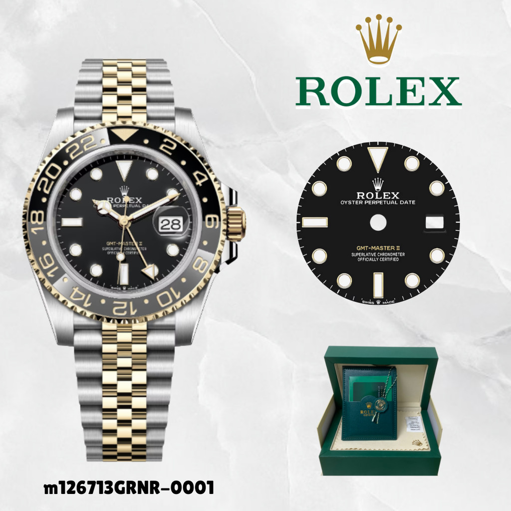 Jam tangan ROLEX GMT-MASTER II m126713GRNR-0001 Pria Original Two tone sudah termasuk Box Lengkap 10