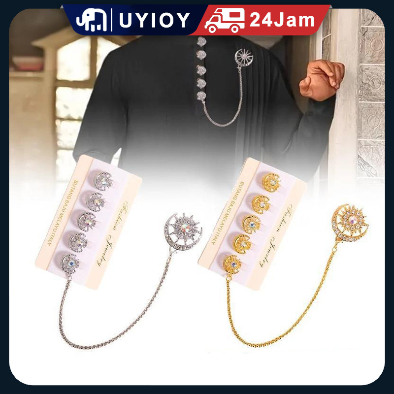 Butang Baju Melayu Pria Kancing Anti Karat Kancing Pin Baju Melayu Pria Set