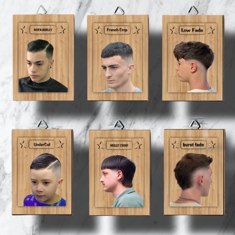 dingding hias - BARBERSHOP POSTER KAYU MDF HIASAN DINDING