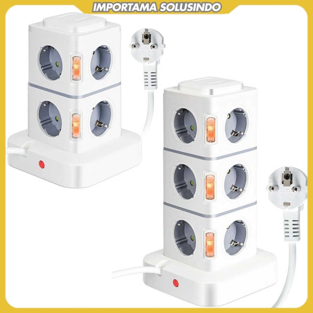 Stop Kontak Power Socket Strip Tower Colokan Listrik 2500W - NN812