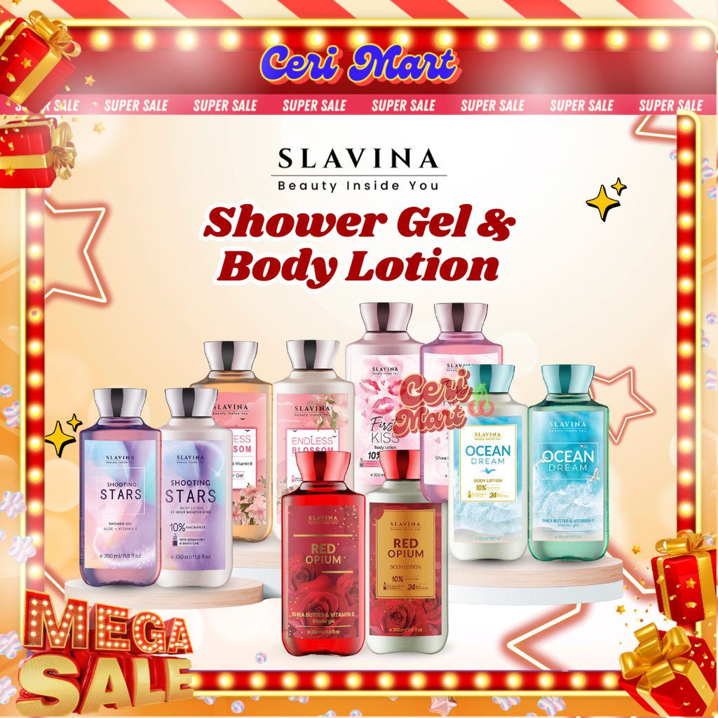 SLAVINA BEAUTY INSIDE YOU BODY WASH SHOWER GEL BODY LOTION RED OPIUM ENDLESS LOVE FIRST KISS OCEAN N
