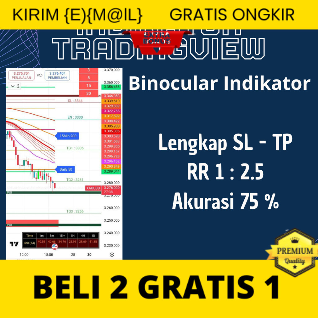 Indikator Tradingview Binocular ( Beli 3 Indikator Free 1 Indikator + Bonus Indikator MT4&MT5 )