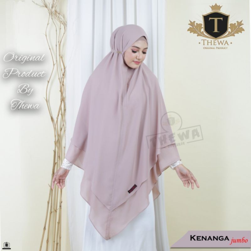 GANGSASHOP  THEWA - Hijab Khimar Kintani Tali Jumbo 2 Layer Kerudung Ceruty Babydoll