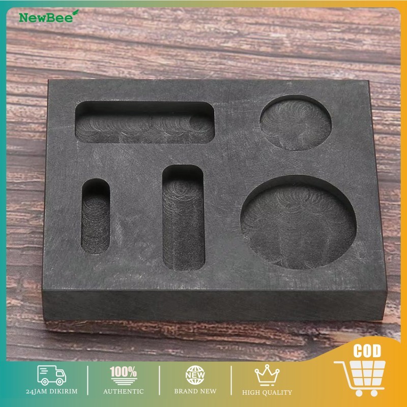 Cetakan Ingot Grafit High Purity Dengan Handle Besi Kapasitas Graphite Ingot Mould 5 In 1 Cetakan In