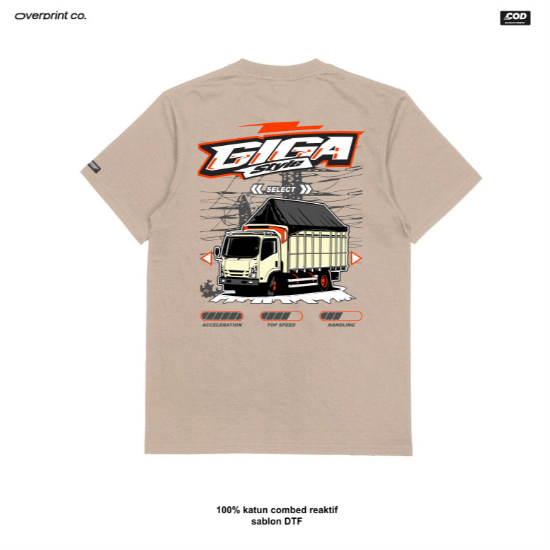 KAOS TRUK GIGA STYLE | KAOS TRUK ISUZU GIGA, BAHAN KATUN COMBED, TEBAL DAN HALUS