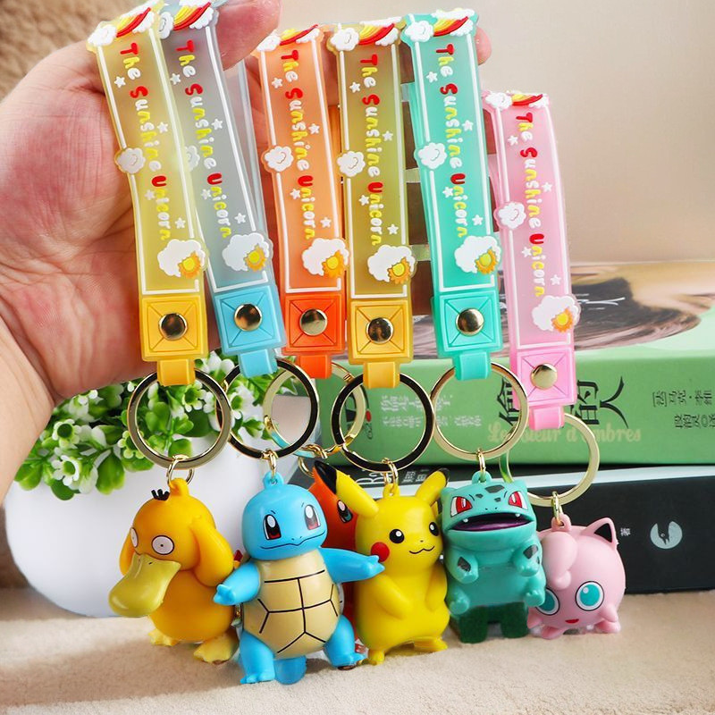 Gantungan Kunci Pokemon Psyduck Gantungan Mainan Kapsul Boneka Pikachu