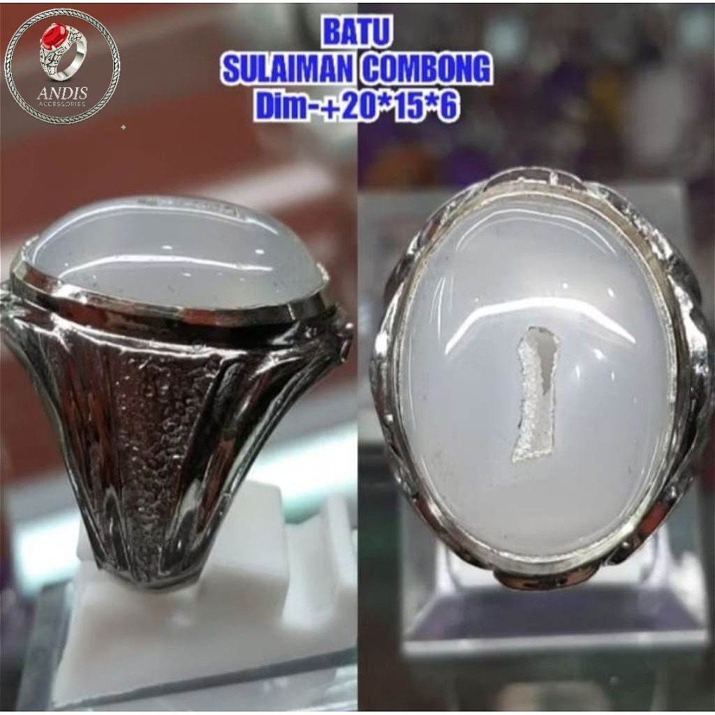 cincin batu Sulaiman putih combong