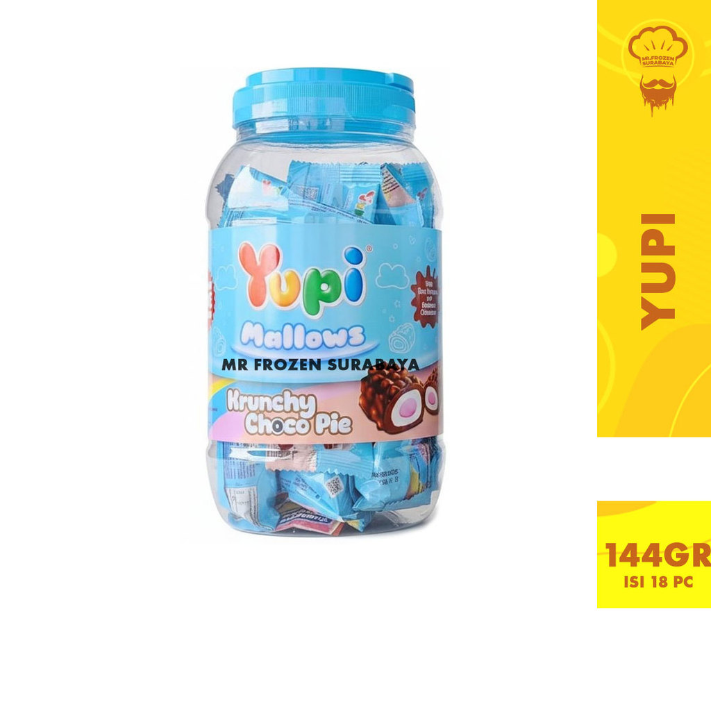 Permen Yupi Marshmallow Mallows Cokelat Krunchy Chocopie Kemasan Toples