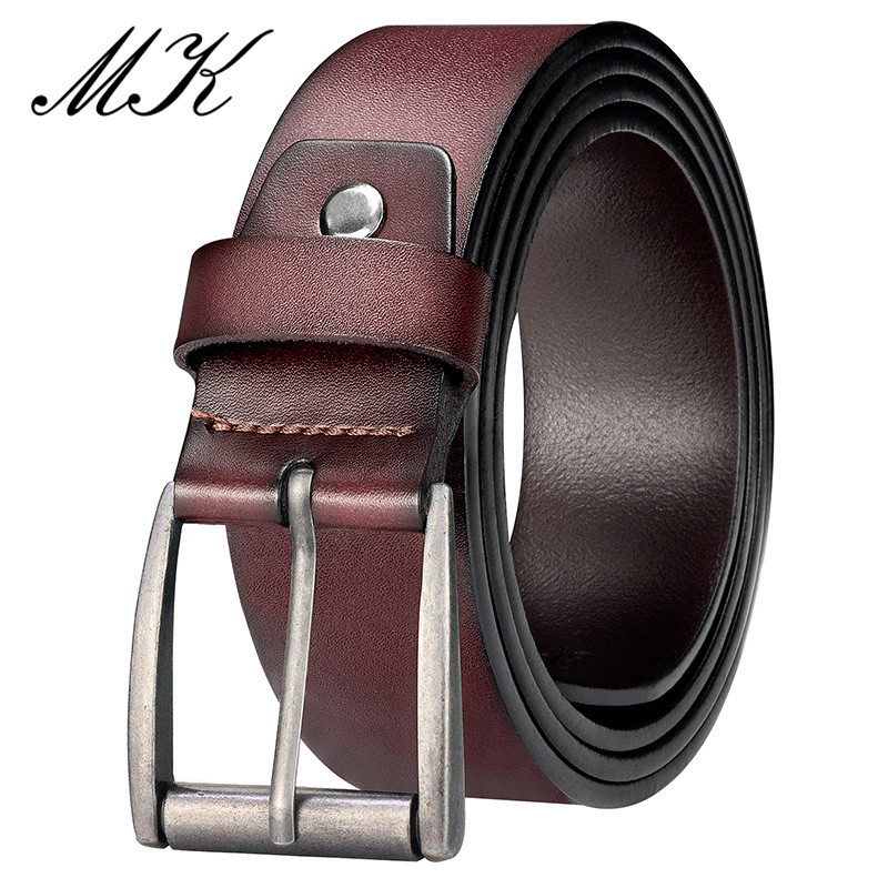 Maikun Genuine Leather Belts For Men For Jeans Trousers Men's Casual Vintage Alloy Pin Buckle Second