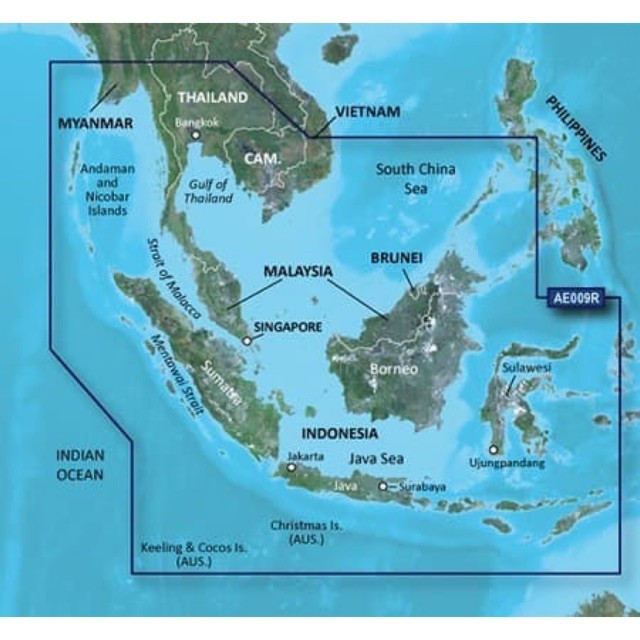 Peta Laut Bluechart Indonesia v2019 bagian barat untuk GPS Garmin