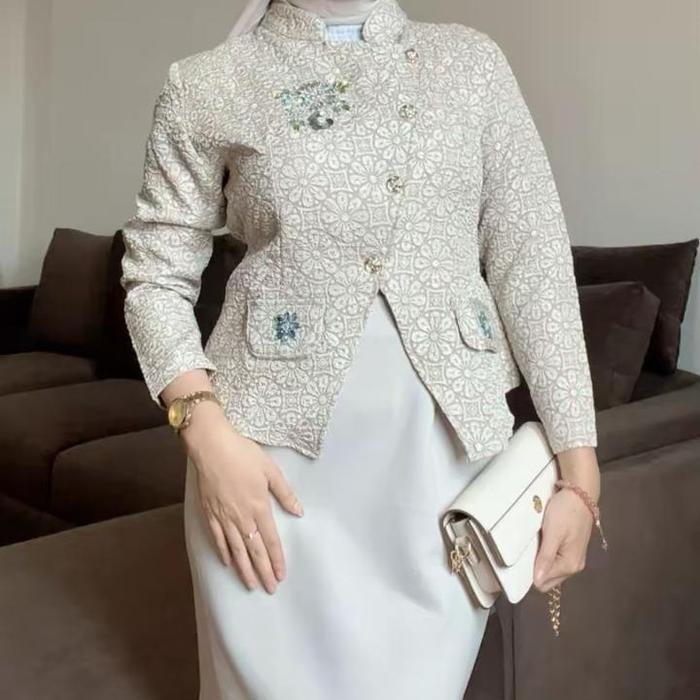 ATASAN KEBAYA JANGGAN / ATASAN KEBAYA WANITA LENGAN PANJANG PAYET / KEBAYA EMBOS / KEBAYA MODERN / K