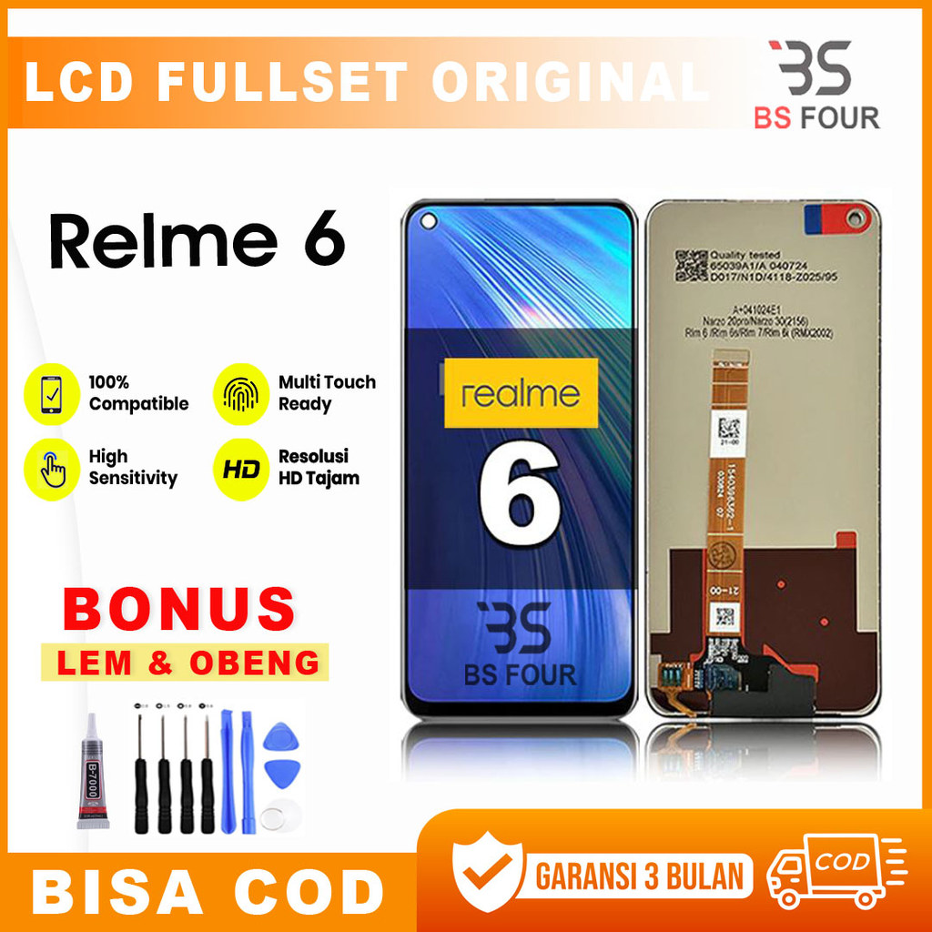 LCD Realme 6 Original TouchScreen Fullset ori COD