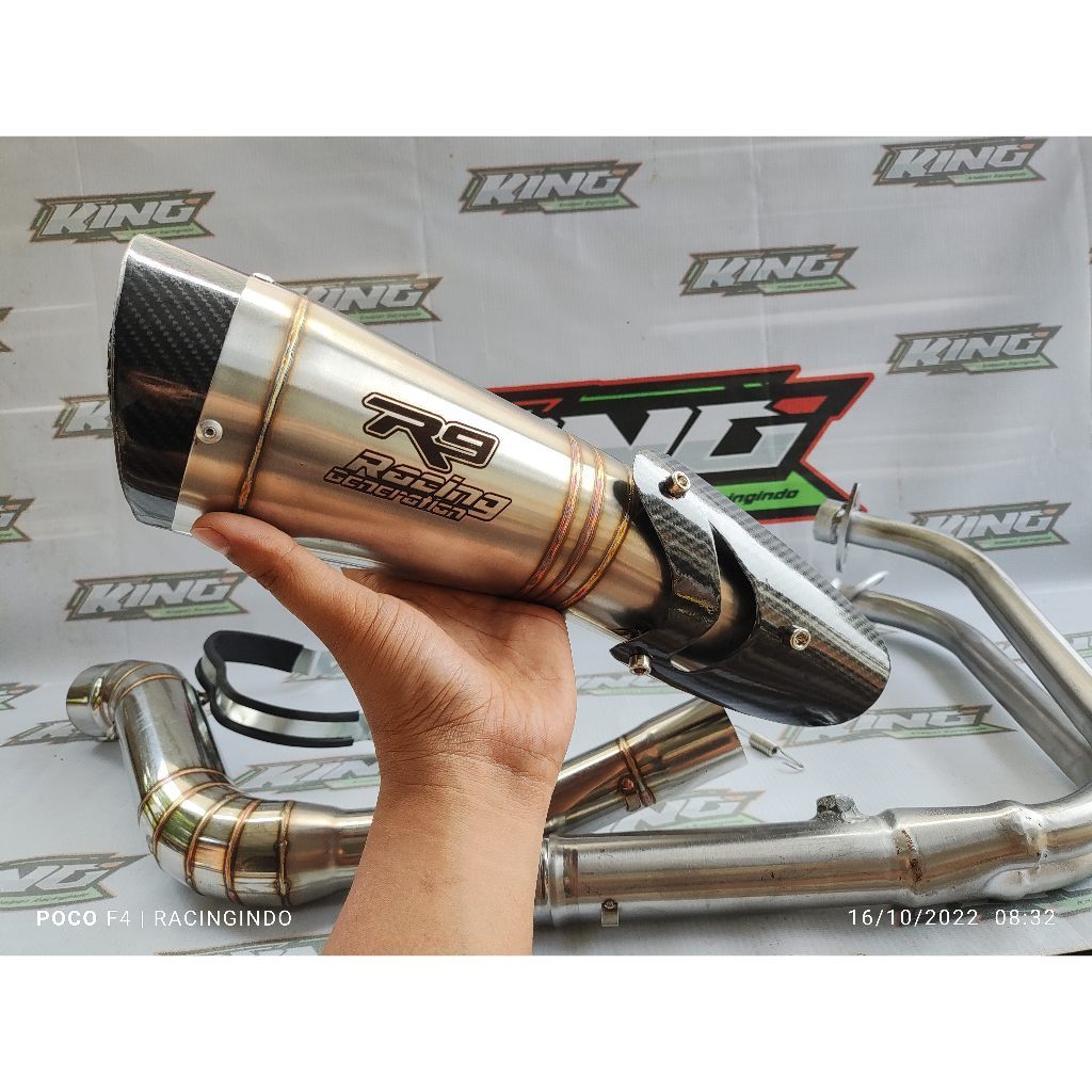Termurah... Knalpot murah knalpot racing r9 h2 ss tameng yamaha r25 mt 25 cbr 250 rr ninja 250 karbu