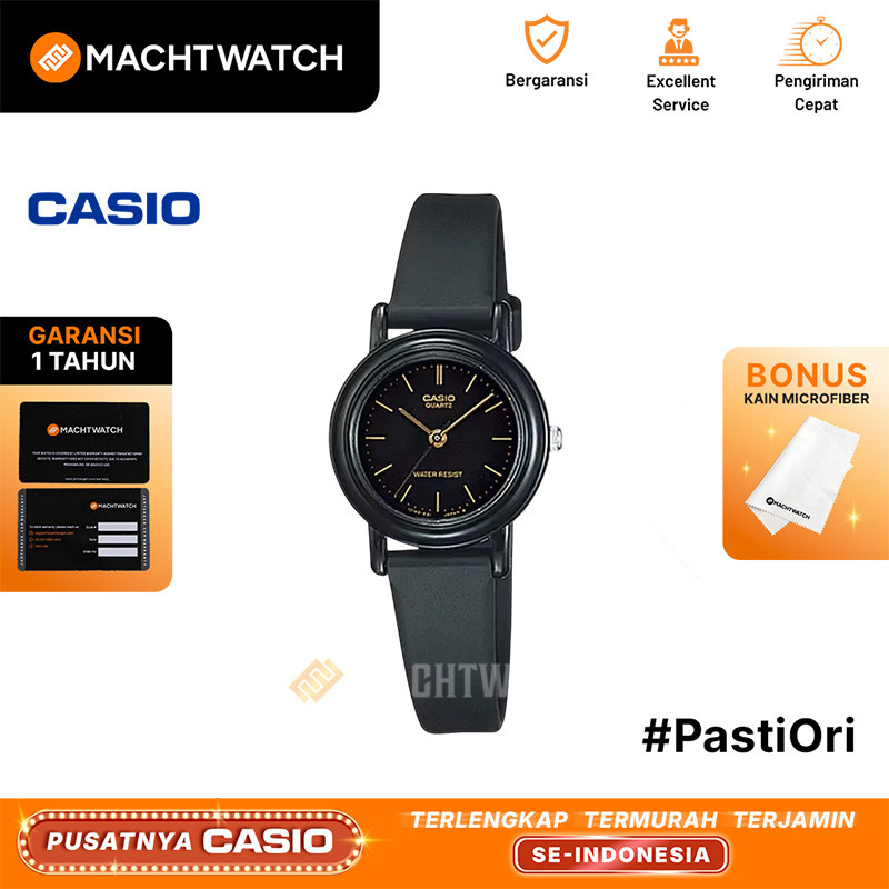 Jam Tangan Unisex Analog Casio Standard LQ-139AMV-1ELDF LQ139 LQ-139AMV Black Dial Black Resin Band