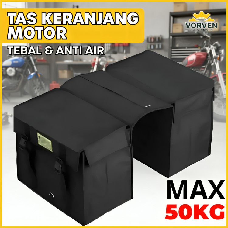 Tas Kurir Motor Tebal Anti Air Tas Obrok Motor Tas Samping Motor Belakang Side Bag Motor Tas Bronjon