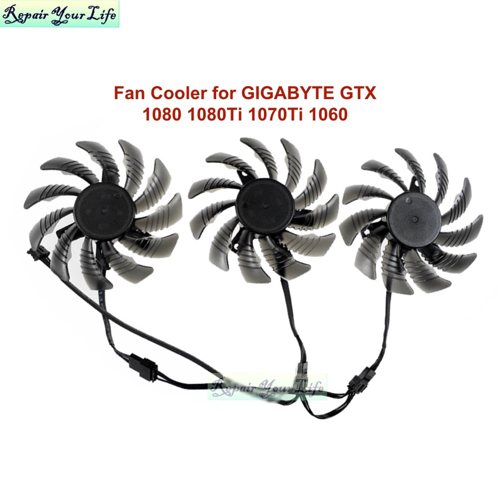 75mm T128010SU Graphics Card Cooling Fans for GIGABYTE GTX1060 GTX1070 GTX 1080 1080Ti 1070Ti 1060 C