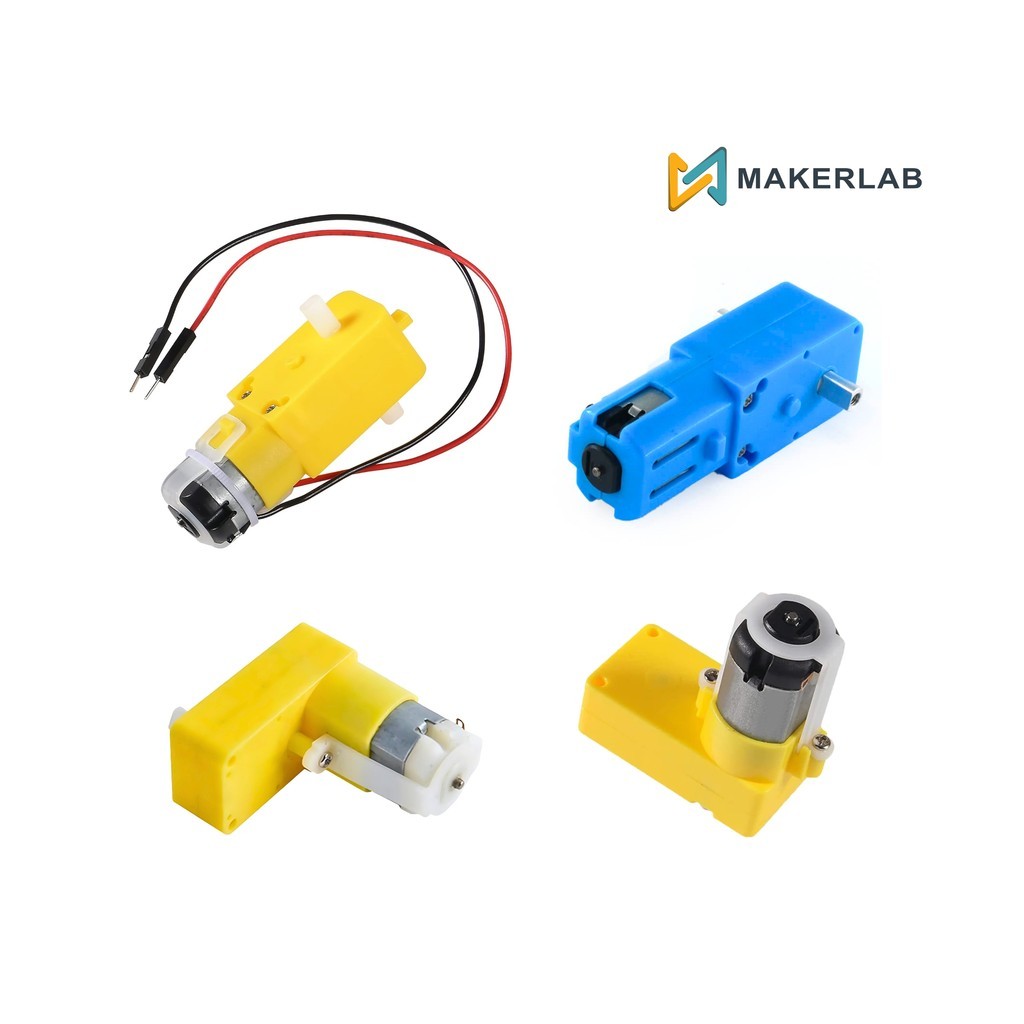 Motor dan Roda DC TT Gear Berwarna Kuning (Gear Robot Mobil Pintar)