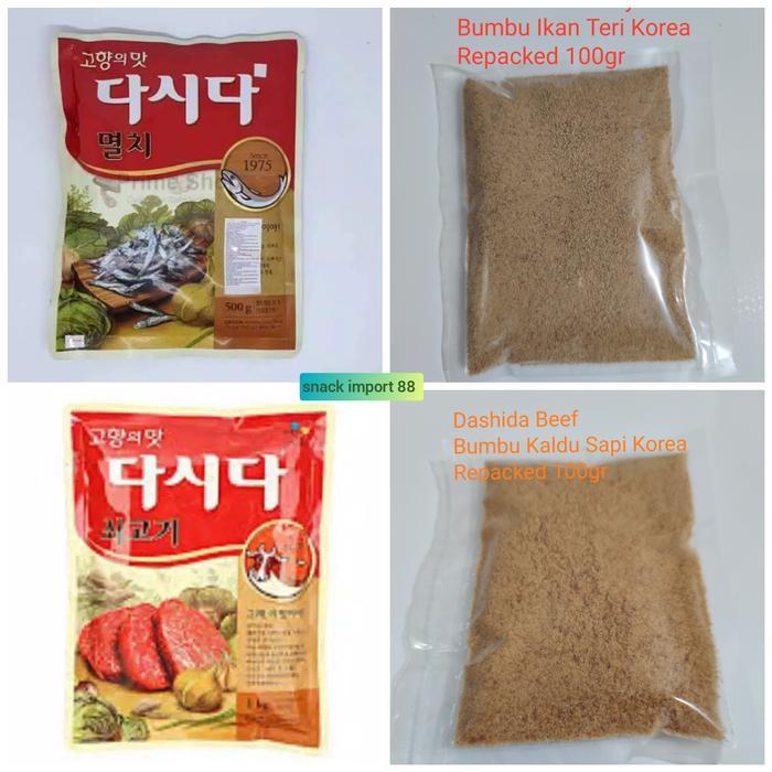 Best Seller Kemasan REPACKED 100gr Dashida Beef Bumbu Sapi - Dashida Anchovy Teri - Anchovy Teri