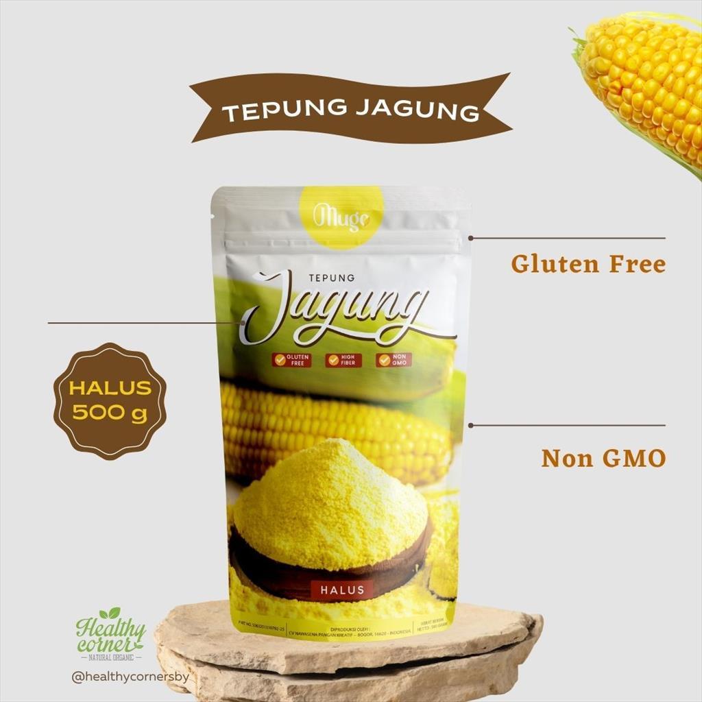 Mugo - Tepung Jagung Halus 500 Gr Corn Meal Halus Gluten Free Non GMO