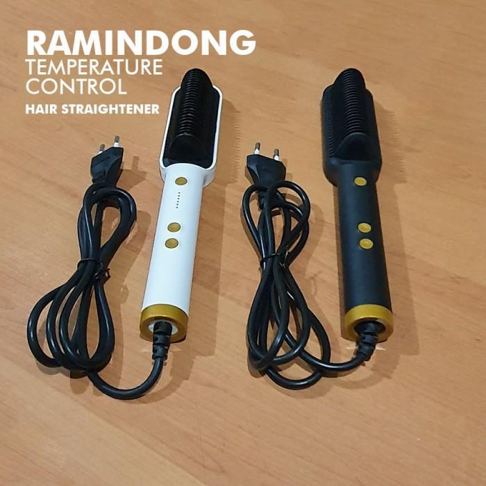 [BISA INSTANT] Ramindong Hair Straightener Comb Sisir Catokan Pelurus Rambut HA-808 - Black