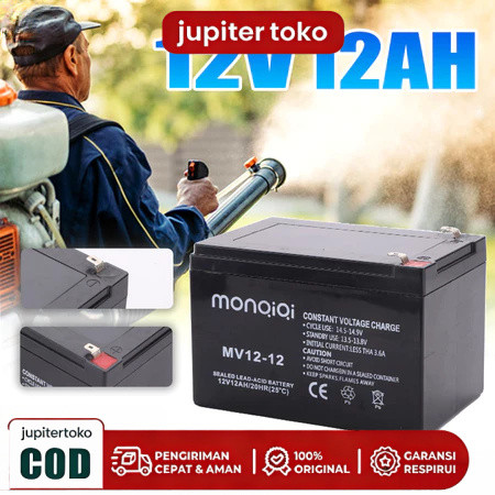 Aki Kering Sprayer Elektrik 12V 12/8AH + 1Charger KANEDA/Baterai Alat Semprot Hama/aki kering selis 