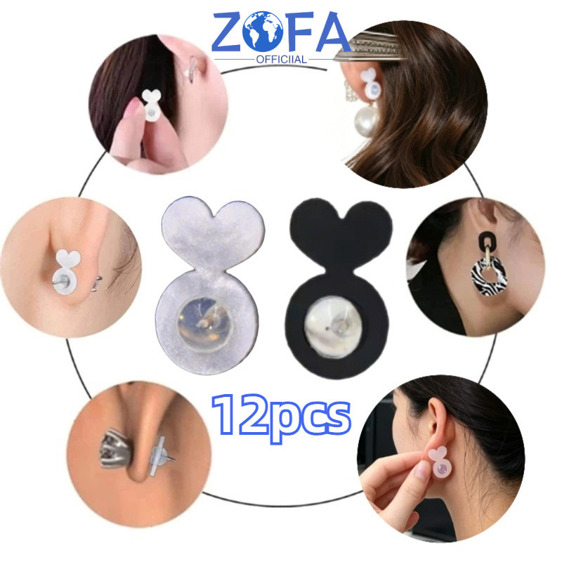 12pcs Premium Silikon Stopper - Penutup/Penahan Anting Tusuk / Bantalan Pantat Anting Nyaman