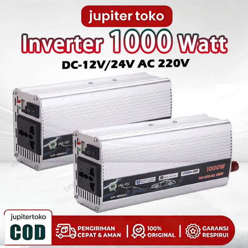 Monqiqi Inverter 1000 Watt Power Inverter DC Ke AC Aki listrik Serbaguna Daya Besaar 2000W/1000W/500