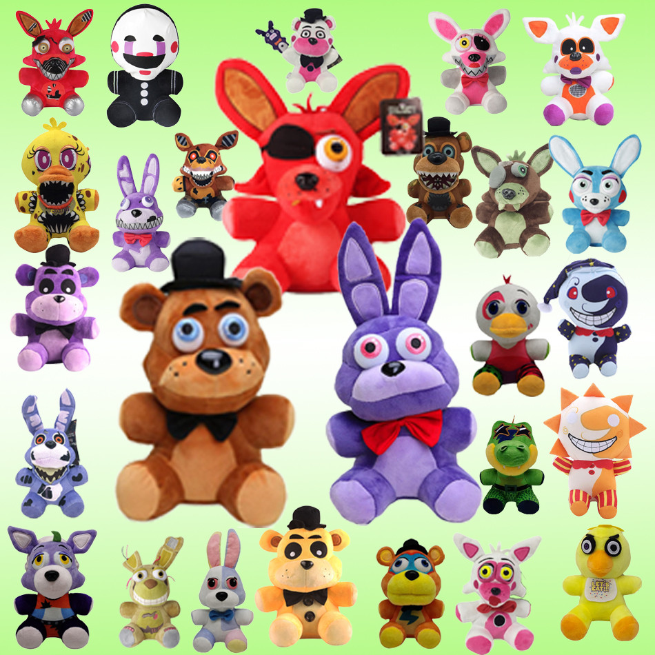 HOT 18cm FNAF Plush Toys Kawaii Freddys Animal Foxy Bonnie Bear Ribbit Stuffed Plush Toys In Stock P