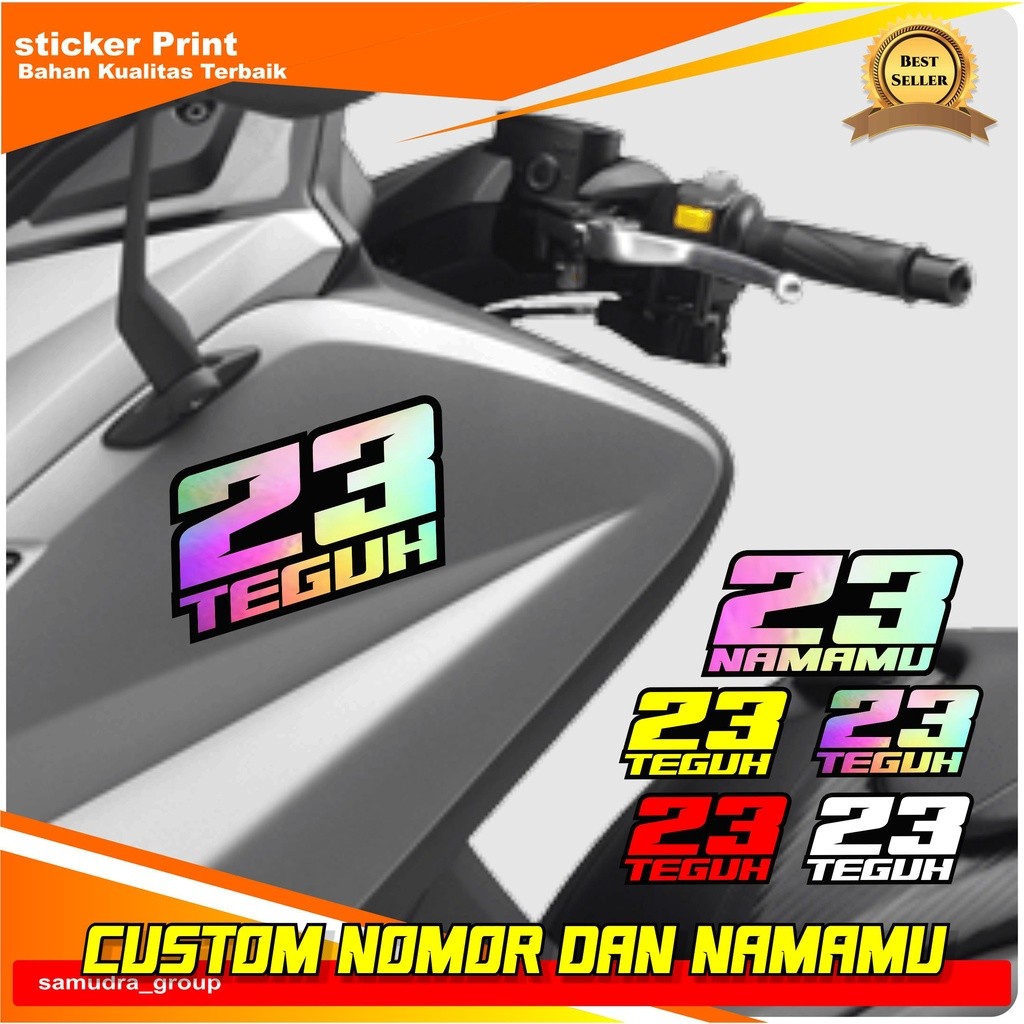 Sticker Nomor Cutting Custom Vinyl Tahan Air
