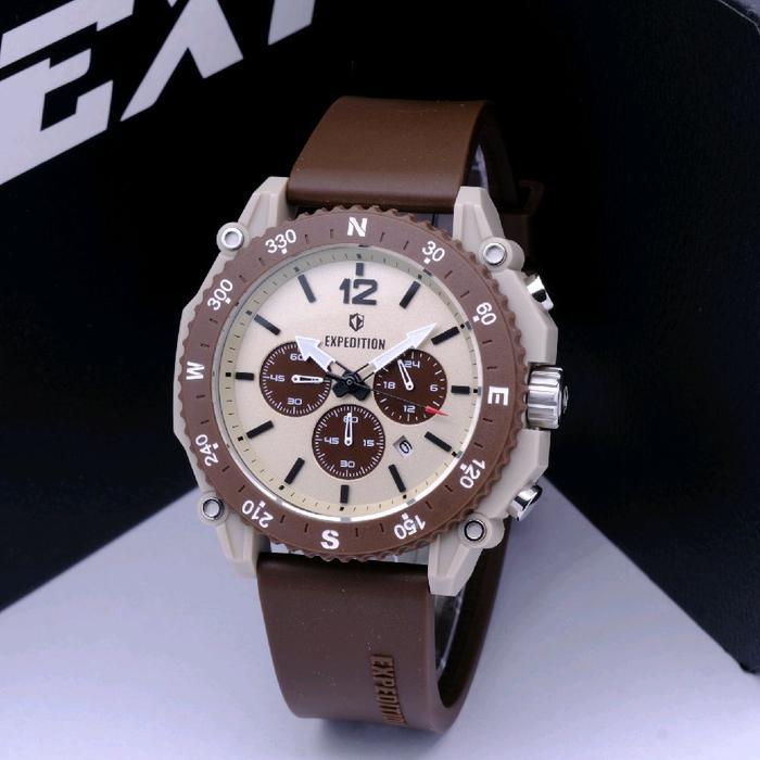 ORIGINAL jam tangan expedition exp 3009 / exp3009 / e3009 original / cowok rubber Watches - brown