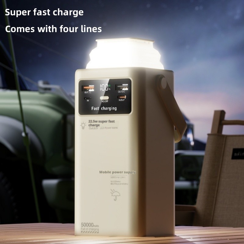 Portable outdoor emergency Power banks smartphone Backup Power 50000mah with built-in cable Powerban