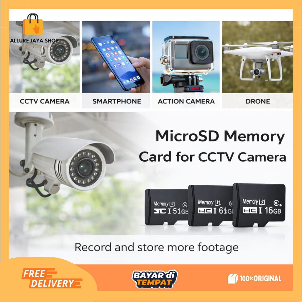 [AJS] SD Card Kartu Memori 64G 32GB 16GB Kartu SD Mikro