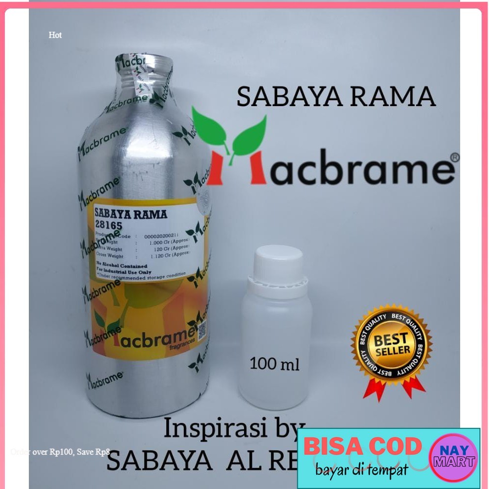 PARFUM SABAYA RAMA BIBIT PARFUM MURNI 100 ML .BY MACBRAME INSPIRASI SABAYA AL REHAB PARFUME MURAH BE