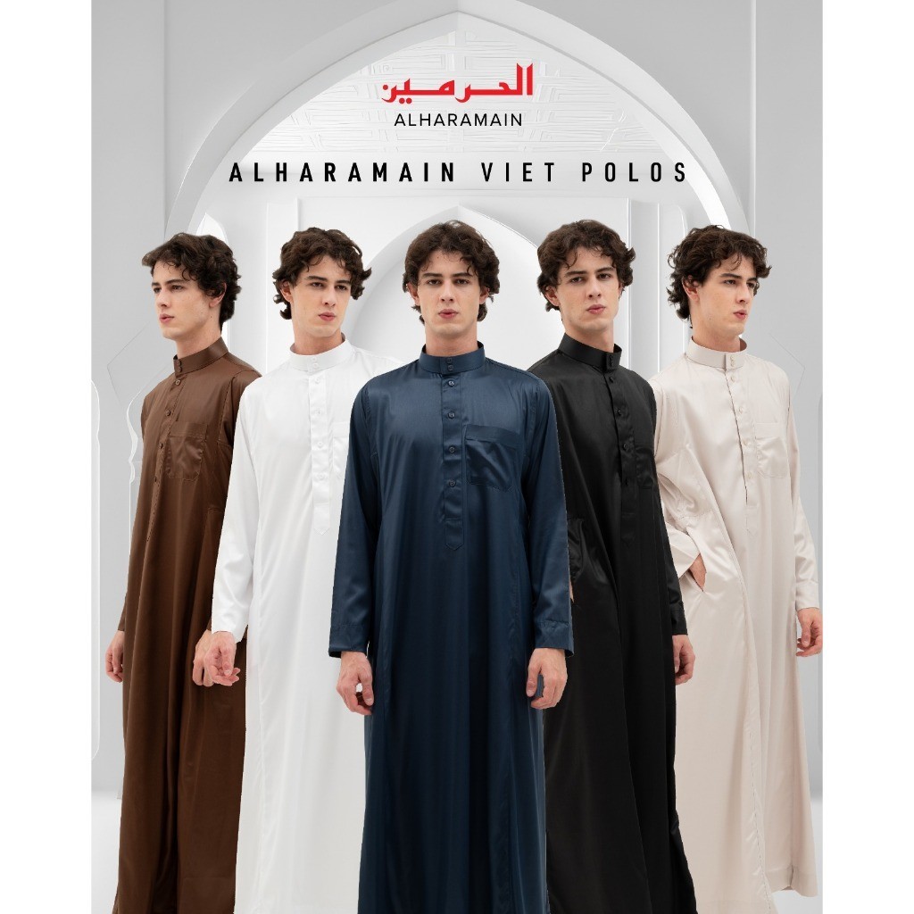 ALHARAMAIN VIET POLYESTER WARNA - Jubah Gamis Pria Premium Alharamain Almakky Store