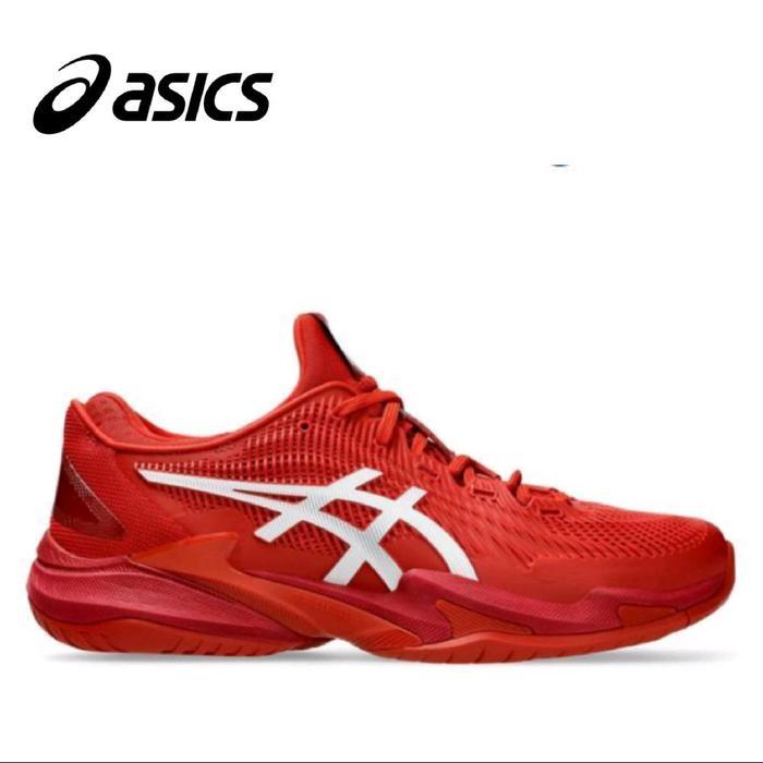 Sepatu Pria Asics Novak Court FF 3 Standard Rush White Tennis Shoes Running Mens