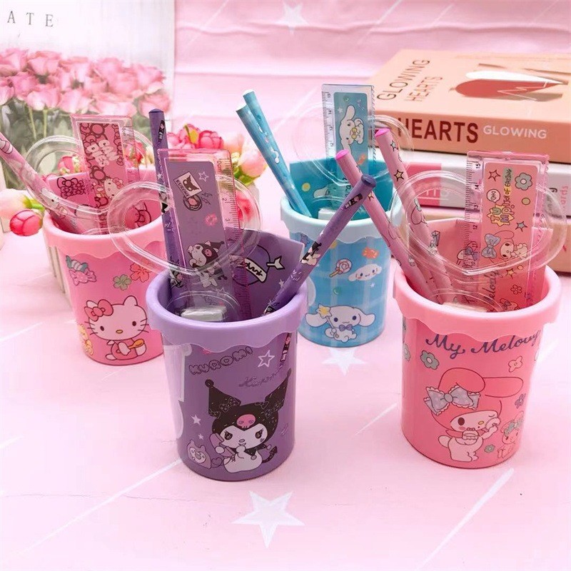{Sanrio} Set Alat Tulis Lengkap Lucu dan Unik Katakter Sanrio Kuromi/Melody/Cinnamoroll by Kakabicam
