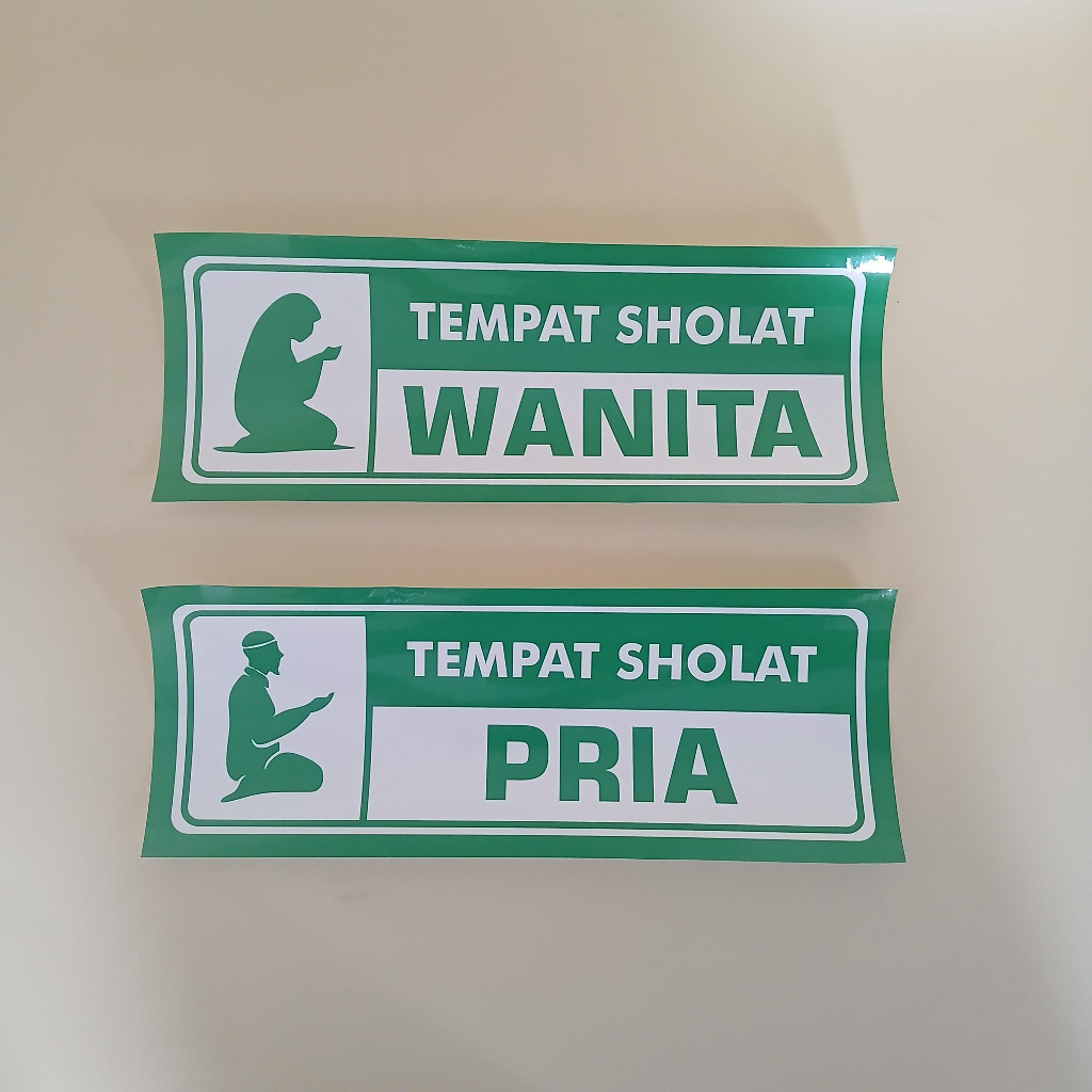 Stiker Ruang Sholat Pria Dan Wanita - Stiker Tempat Sholat Pria Dan Wanita - Stiker Nama Ruang