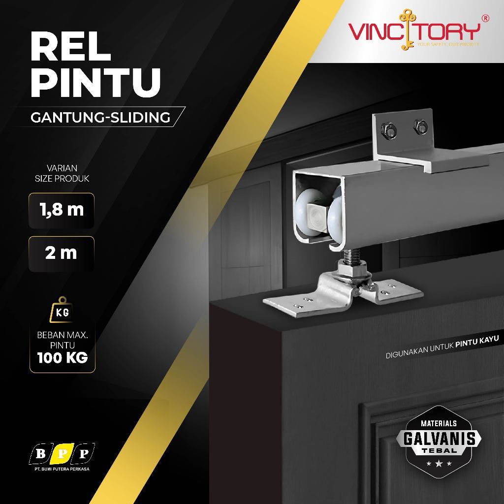 Rel Pintu Geser Sliding 180cm 210cm J3 J4 Rel Sliding Geser Pintu Gantung Rel Geser Pintu Sliding