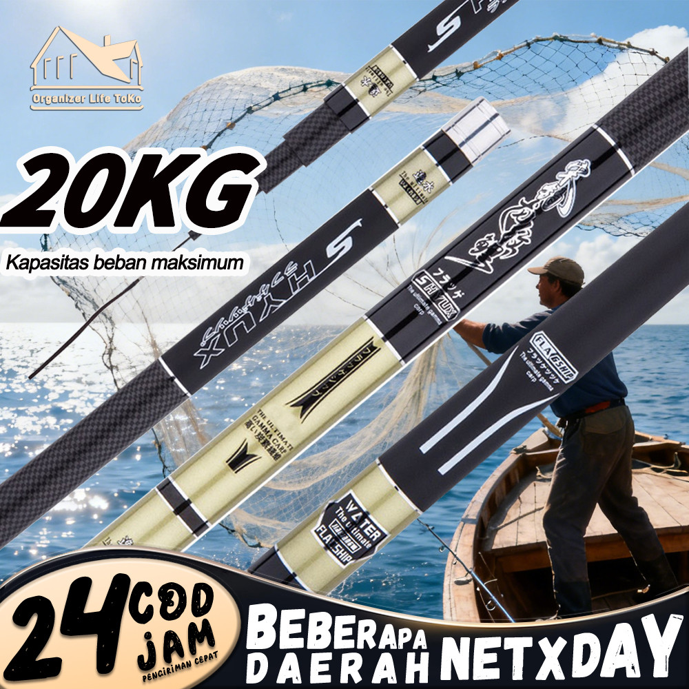 Joran Pancing Carbon 270-720 Medium Hard Tegek Tua Joran Tegek Pancing Hantu Kagawa Batik Ringan Kua