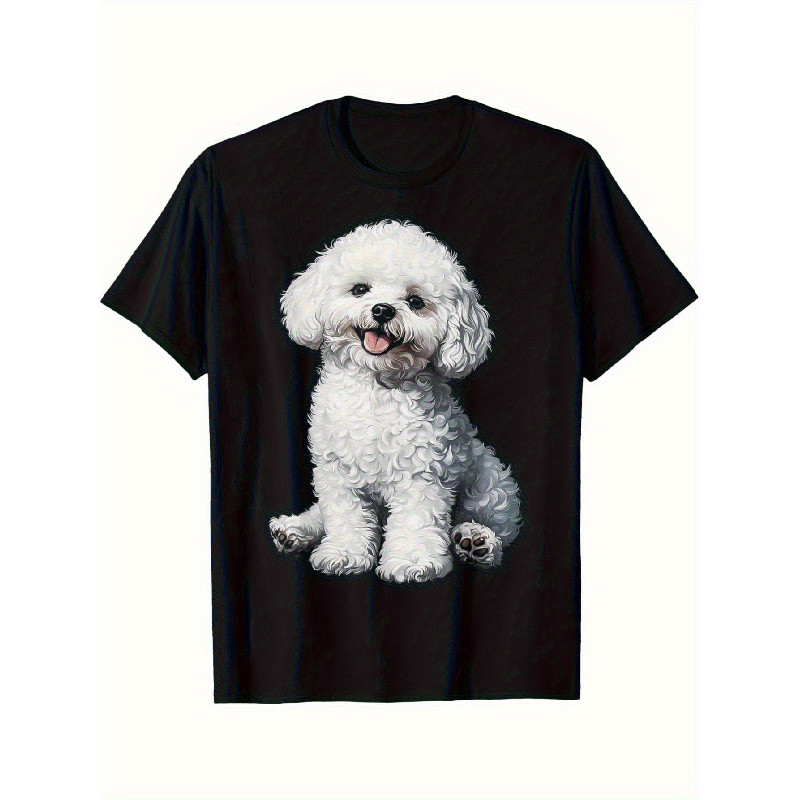 T-Shirt Wanita untuk Pecinta Anjing Poodle - Desain Bulu Halus & Imut, Warna Hitam dengan Sablon Anj