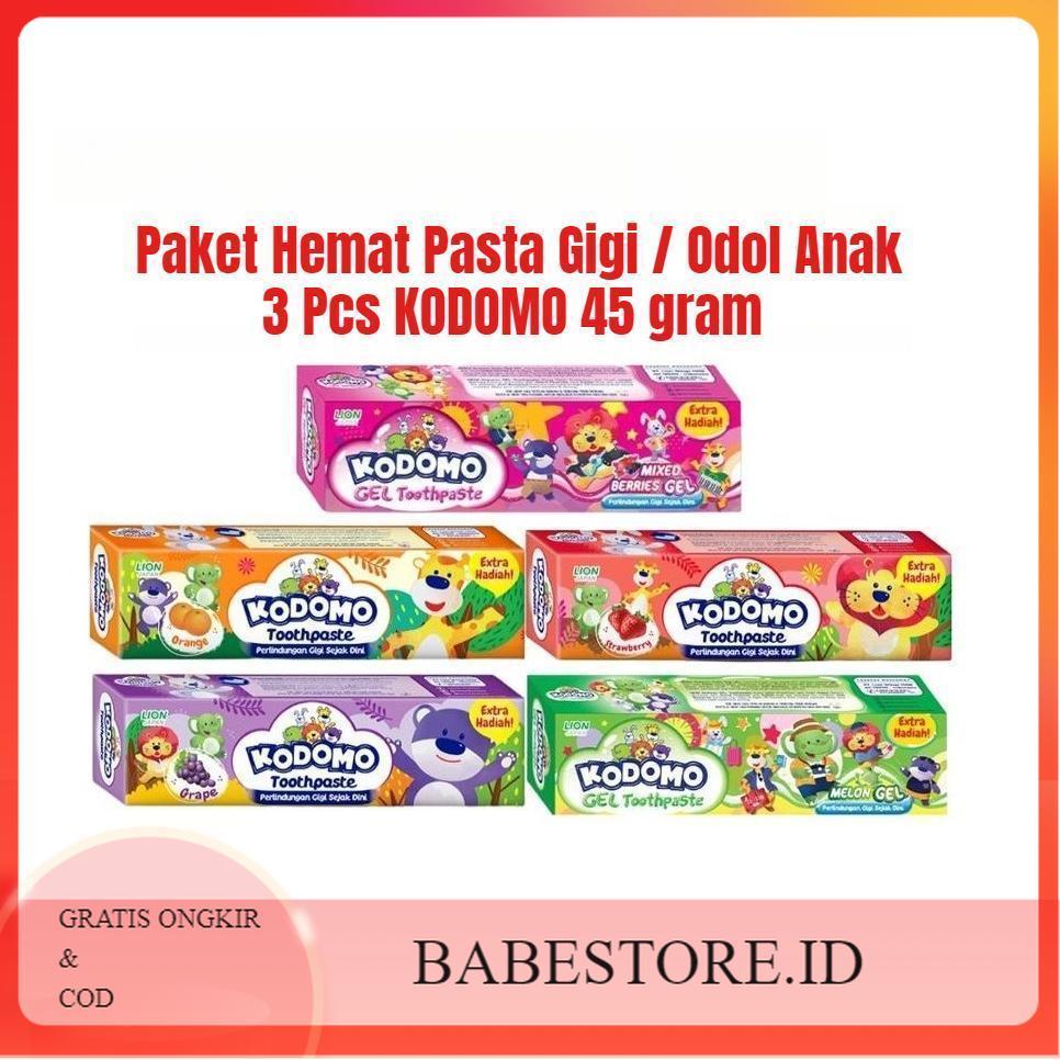 PAKET HEMAT 3 Pcs KODOMO PASTA GIGI ODOL ANAK 45 gram