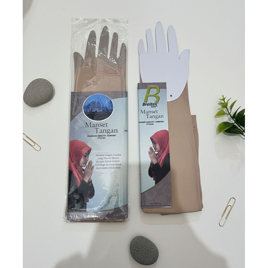sepasang manset tangan Breitex berwarna krem Ps