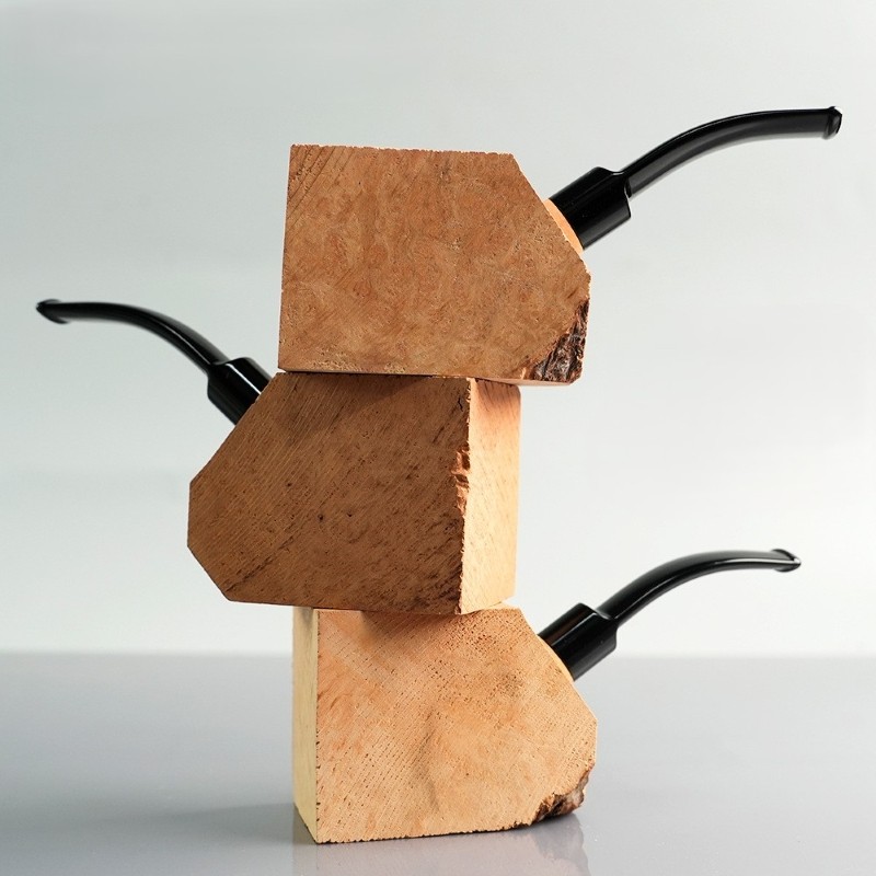 Briar Wood Block, Handmade Y Tobacco Pipe Bowl Blank for Craft  9mm Filter  Unfinished Italian Briar