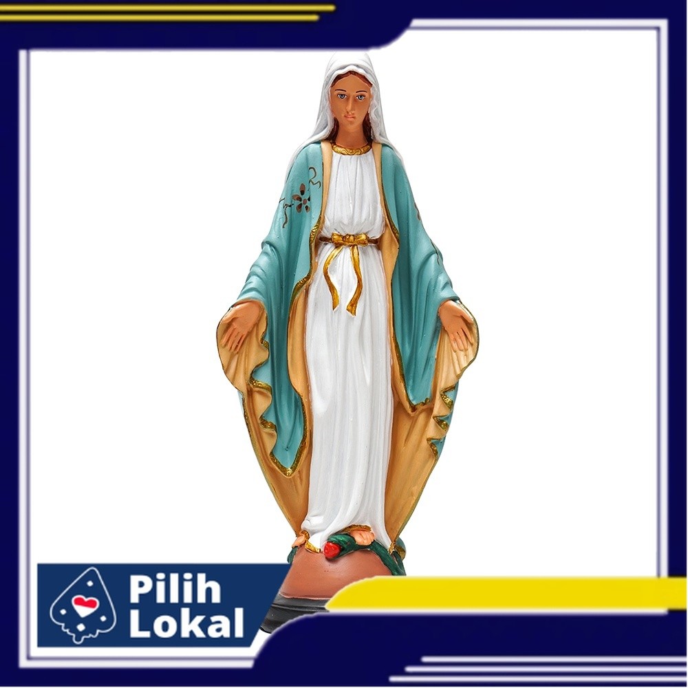 Patung Rohani Bunda Maria Tangan Terbuka Batik Tulis Tosca 35cm Pajangan Patung Katolik